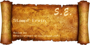Stampf Ervin névjegykártya